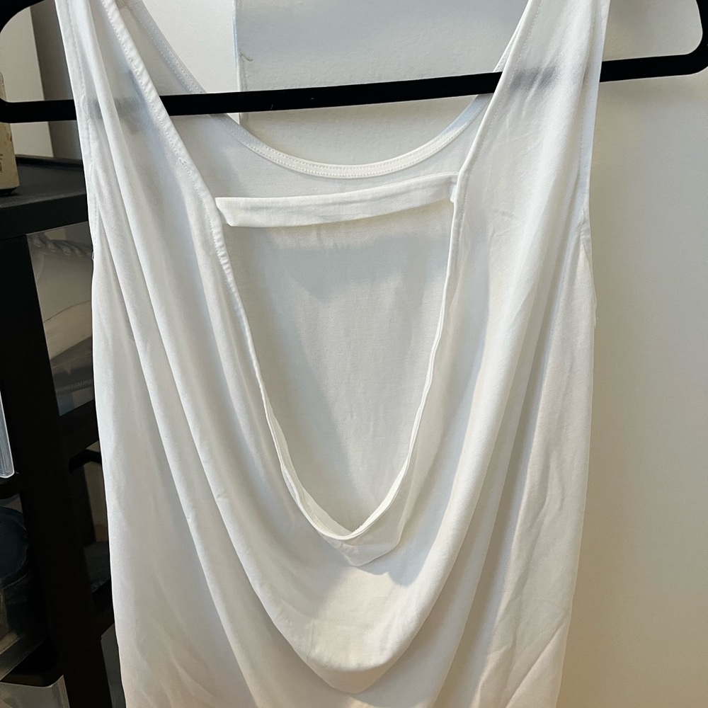White low back tank top